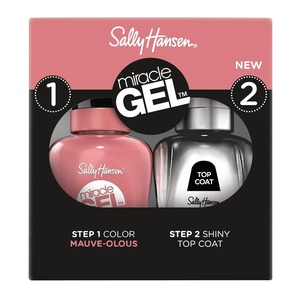 image:imageSally Hansen Miracle Gel Get Mod and Shiny Top Coat Duo Long Lasting GelLike Formula No UV Lamp Needed Nail Polish Duo244 Mauveolous  101 Shiny Top Coat