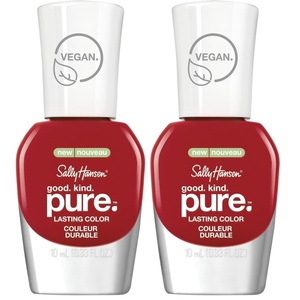 image:imageSally Hansen Nail Treatment Good Kind Pure Nail Polish No Chip Acrylic Top Coat  LongLasting Nail Protection  Strengthens amp Seals Color PlantBased Vegan 16Free FormulaPomegranate Punch