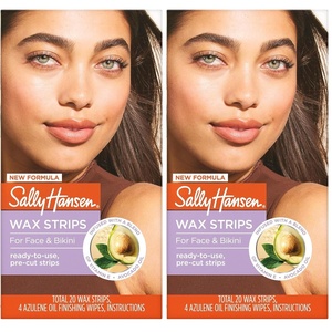 image:imageSally Hansen Wax Kit Wax Strips for Face amp Bikini Vegan Dermatologist Tested LongLasting Smooth Skin  20 CountTiras de cera para cara y bikini