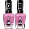 image:imageSally Hansen Miracle Gel Salon Quality Nail Polish  GelLike Formula TwoStep System No UV Light Needed Long Lasting  SemiOpaque Shimmer  909 All is Bright  White with Pink ShimmerFriggin Love Hue