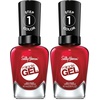 image:imageSally Hansen Miracle Gel Salon Quality Nail Polish  GelLike Formula TwoStep System No UV Light Needed Long Lasting  SemiOpaque Shimmer  909 All is Bright  White with Pink Shimmer449 Rhapsody Red