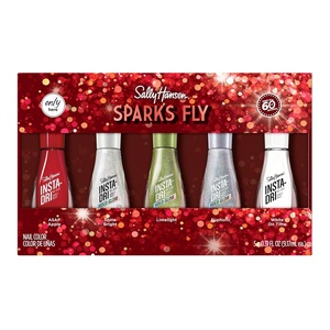 image:imageSally Hansen InstaDri Holiday Nail Polish  Quick Dry Long Lasting StreakFree Shine  SemiOpaque Glittery  Sparks Fly  Red and Gold Glitter Nail Color