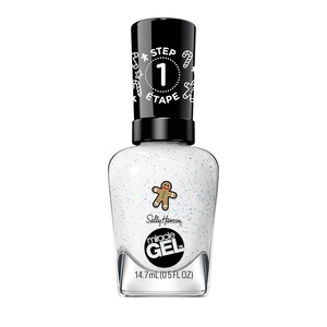 image:imageSally Hansen Miracle Gel Holiday Salon Quality Nail Polish  GelLike Formula TwoStep System No UV Light Needed Long Lasting  Opaque Glittery 911 Whisk You a Merry Xmas  White Nail Polish