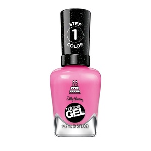 image:imageSally Hansen Miracle Gel Salon Quality Nail Polish  GelLike Formula TwoStep System No UV Light Needed Long Lasting  SemiOpaque Shimmer  909 All is Bright  White with Pink ShimmerParty of Hue
