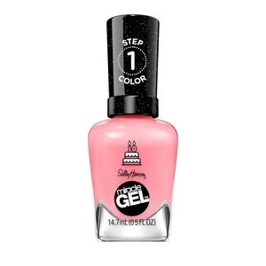 image:imageSally Hansen Miracle Gel Salon Quality Nail Polish  GelLike Formula TwoStep System No UV Light Needed Long Lasting  SemiOpaque Shimmer  909 All is Bright  White with Pink ShimmerPink an Outfit
