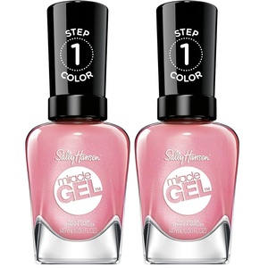 image:imageSally Hansen Miracle Gel Salon Quality Nail Polish  GelLike Formula TwoStep System No UV Light Needed Long Lasting  SemiOpaque Shimmer  909 All is Bright  White with Pink Shimmer250 Shell S