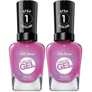 image:imageSally Hansen Miracle Gel Salon Quality Nail Polish  GelLike Formula TwoStep System No UV Light Needed Long Lasting  SemiOpaque Shimmer  909 All is Bright  White with Pink Shimmer512 Cuarzo Y Besos