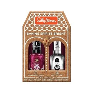 image:imageSally Hansen Miracle Gel Holiday Baking Spirits Bright Duo Long Lasting GelLike Formula No UV Lamp Needed Pink Glitter Nail Polish