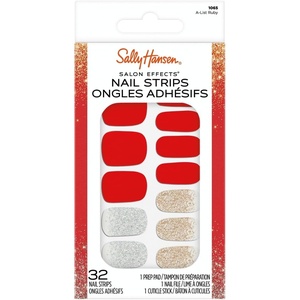 image:imageSally Hansen Salon Effects Nail Strips  No UV Light Needed No Dry Time LongLasting NonDamaging  32 Nail Strips 1 Cuticle Stick Nail File Prep Pad  AList Ruby32 Count Pack of 1