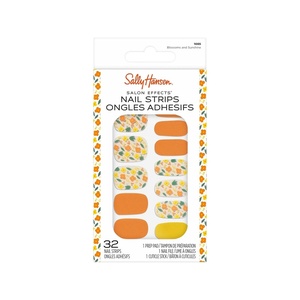 image:imageSally Hansen Salon Effects Nail Strips  No UV Light Needed No Dry Time LongLasting NonDamaging  32 Nail Strips 1 Cuticle Stick Nail File Prep Pad  Blossoms and Sunshine