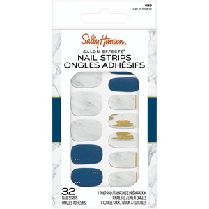 image:imageSally Hansen Salon Effects Nail Strips  No UV Light Needed No Dry Time LongLasting NonDamaging  32 Nail Strips 1 Cuticle Stick Nail File Prep Pad  Call of Bluety32 Count Pack of 1