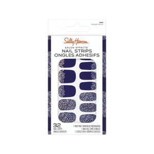 image:imageSally Hansen Salon Effects Nail Strips  No UV Light Needed No Dry Time LongLasting NonDamaging  32 Nail Strips 1 Cuticle Stick Nail File Prep Pad  Midnight Marine