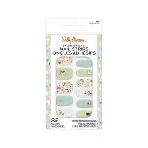 image:imageSally Hansen Salon Effects Nail Strips  No UV Light Needed No Dry Time LongLasting NonDamaging  32 Nail Strips 1 Cuticle Stick Nail File Prep Pad  Sage in Stone