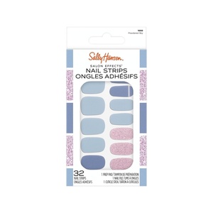 image:imageSally Hansen Salon Effects Nail Strips  No UV Light Needed No Dry Time LongLasting NonDamaging  32 Nail Strips 1 Cuticle Stick Nail File Prep Pad Powdered Sky