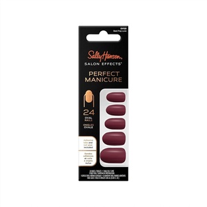 image:imageSally Hansen Salon Effects Perfect Manicure Beet Pray Love Press On Nails Oval Shaped NonDamaging Adhesive Tabs File and Alcohol Pad IncludedBeet Pray Love