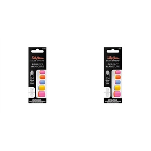 image:imageSally Hansen Salon Effects Perfect Manicure Block Party Press On Nails Square Shaped NonDamaging Adhesive Tabs File and Alcohol Pad Included1 Count Pack of 2