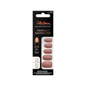 image:imageSally Hansen Salon Effects Perfect Manicure Buff amp Tumble Press On Nails Oval Shaped NonDamaging Adhesive Tabs File and Alcohol Pad Included24 Count Pack of 1