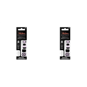 image:imageSally Hansen Salon Effects Perfect Manicure Check Please Press On Nails Square Shaped NonDamaging Adhesive Tabs File and Alcohol Pad Included24 Count Pack of 2