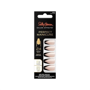 image:imageSally Hansen Salon Effects Perfect Manicure French Twist Press On Nails Coffin Shaped NonDamaging Adhesive Tabs File and Alcohol Pad Included