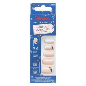 image:imageSally Hansen Salon Effects Perfect Manicure Holiday Heartstrings Press On Nails NonDamaging Adhesive Tabs File and Alcohol Pad Included