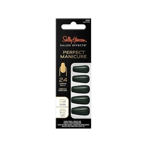image:imageSally Hansen Salon Effects Perfect Manicure Leaf Me Be Press On Nails Coffin Shaped NonDamaging Adhesive Tabs File and Alcohol Pad Included