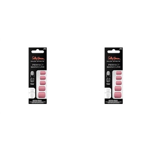 image:imageSally Hansen Salon Effects Perfect Manicure Pink Clay Press On Nails Square Shaped NonDamaging Adhesive Tabs File and Alcohol Pad Included24 Count Pack of 2