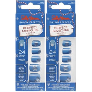 image:imageSally Hansen Salon Effects Perfect Manicure PressOn Nails  Easy to Apply NonDamaging  24 Nails Adhesive Tabs File amp Alcohol Pad Included  Holiday  Snowmance1 Count Pack of 2