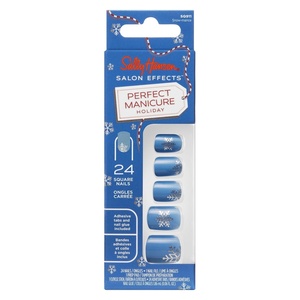 image:imageSally Hansen Salon Effects Perfect Manicure PressOn Nails  Easy to Apply NonDamaging  24 Nails Adhesive Tabs File amp Alcohol Pad Included  Holiday  Snowmance1 Count Pack of 1