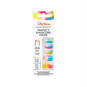 image:imageSally Hansen Salon Effects Perfect Manicure PressOn Nails  Oval Shape  Easy to Apply NonDamaging  24 Nails Adhesive Tabs File amp Alcohol Pad Included  Pride  A Thing Called Love