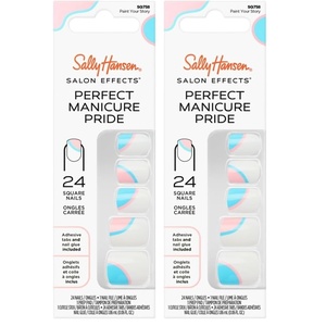 image:imageSally Hansen Salon Effects Perfect Manicure PressOn Nails  Oval Shape  Easy to Apply NonDamaging  24 Nails Adhesive Tabs File amp Alcohol Pad Included  Pride  Paint Your Story24 Count Pack of 2
