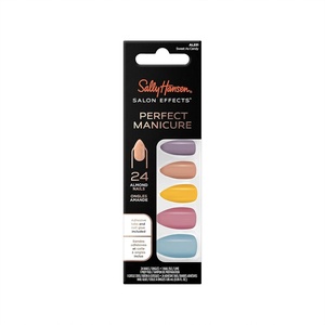 image:imageSally Hansen Salon Effects Perfect Manicure Sweet as Candy Press On Nails Almond Shaped NonDamaging Adhesive Tabs File and Alcohol Pad Included