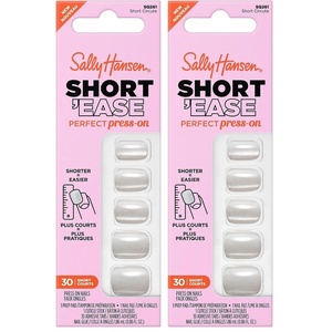 image:imageSally Hansen Salon Effects Perfect PressOn ShortEase Nails  Square Shape  Easy to Apply NonDamaging Natural Look Vitamin E amp B5  30 Nails Nail Glue Adhesive Tabs File Short Circute30 Count Pack of 2