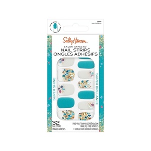 image:imageSally Hansen Salon Effects Nail Strips  No UV Light Needed No Dry Time LongLasting NonDamaging  32 Nail Strips 1 Cuticle Stick Nail File Prep Pad  Into The Blue