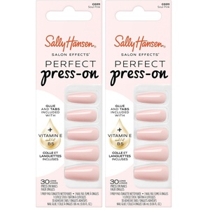 image:imageSally Hansen Salon Effects Perfect PressOn Nails  Coffin Shape  Easy to Apply NonDamaging  30 Nails Nail Glue Adhesive Tabs File  Going WildUas de atad  Soul Pink